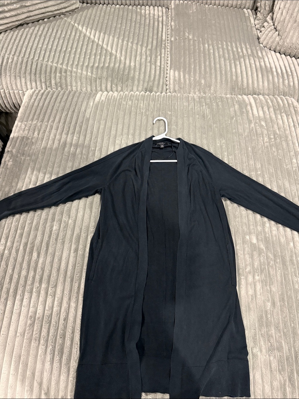 Banana Republic Black Open-Front Long Blazer Cardigan